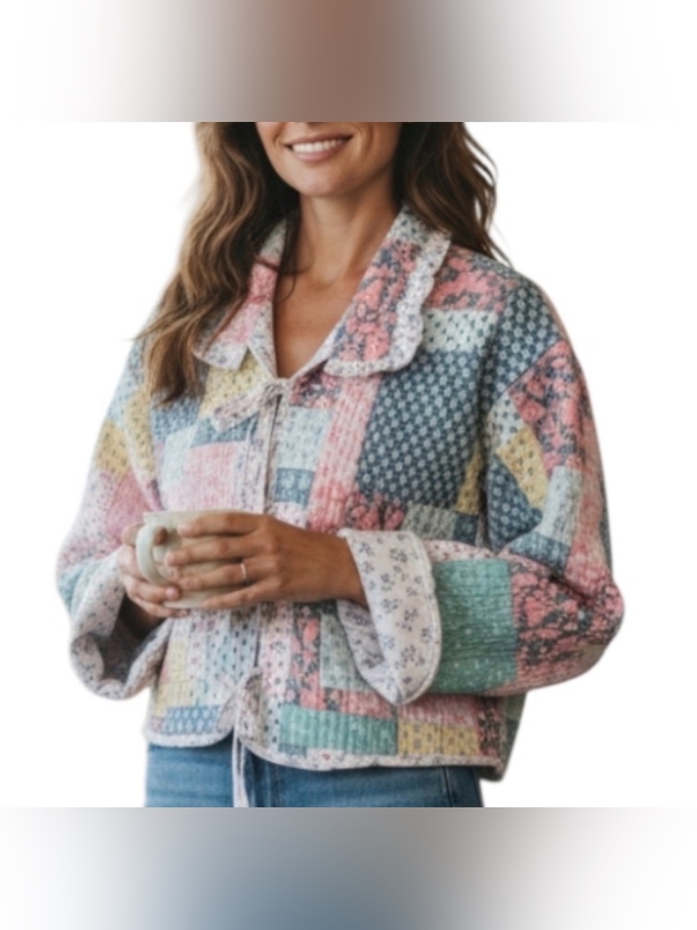 NEW Simply Southern Ophelia Quilted Patchwork Jacket XS NWT cottagecore preppy